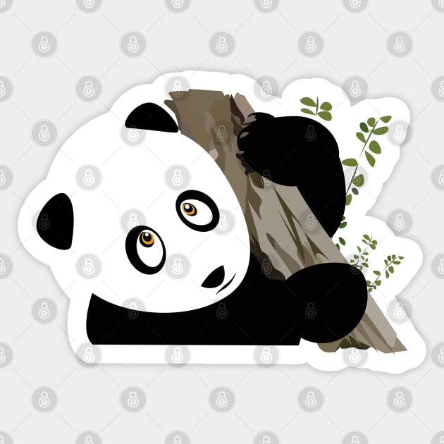 Panda in the tree Sticker by adamzworld